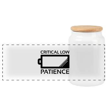 Critical Low Patience - Boîte à biscuits avec couvercle en bois - blanc - Devant