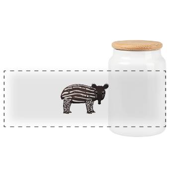 Babytapir - Panorama Keksdose mit Holzdeckel - Weiß - Vorne