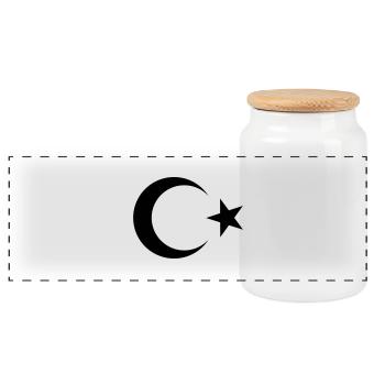 Turkey Türkei - Panorama Keksdose mit Holzdeckel - Weiß - Vorne