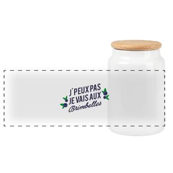 J'peux pas je vais aux brimbelles ! - Boîte à biscuits avec couvercle en bois - blanc - Devant