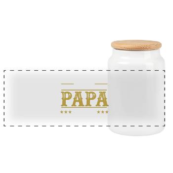 "Best papa ever" t-shirt humour papa père - Boîte à biscuits avec couvercle en bois - blanc - Devant