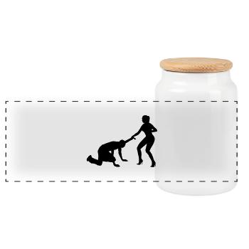 stag_night - Panoramic Cookie Jar with Wooden Lid - white - Front