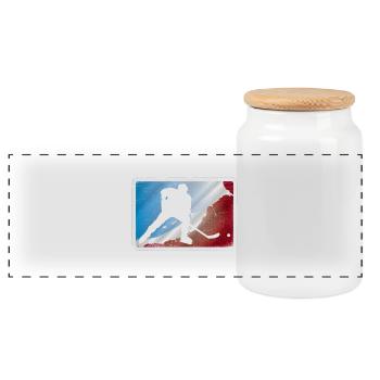 Hockey - Boîte à biscuits avec couvercle en bois - blanc - Devant