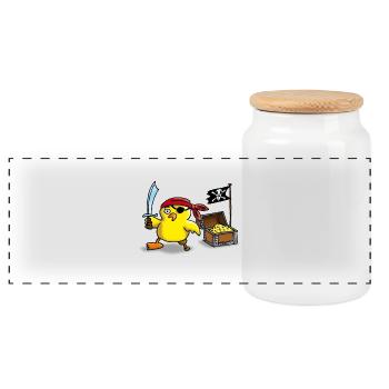pirate_chick_a - Panorama Keksdose mit Holzdeckel - Weiß - Vorne