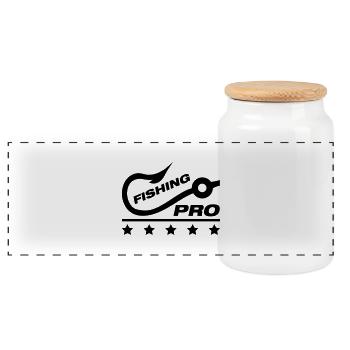 fishing_pro_motiv_f1 - Panoramic Cookie Jar with Wooden Lid - white - Front