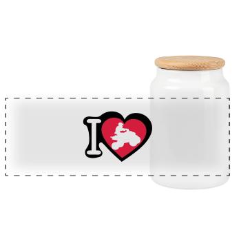 love coeur heart quad 8022 - Boîte à biscuits avec couvercle en bois - blanc - Devant