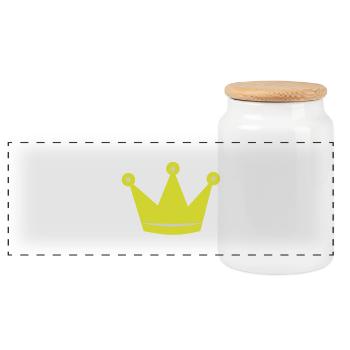 Krone Geburt Geburtstag Kinder T-Shirts - Panorama Keksdose mit Holzdeckel - Weiß - Vorne