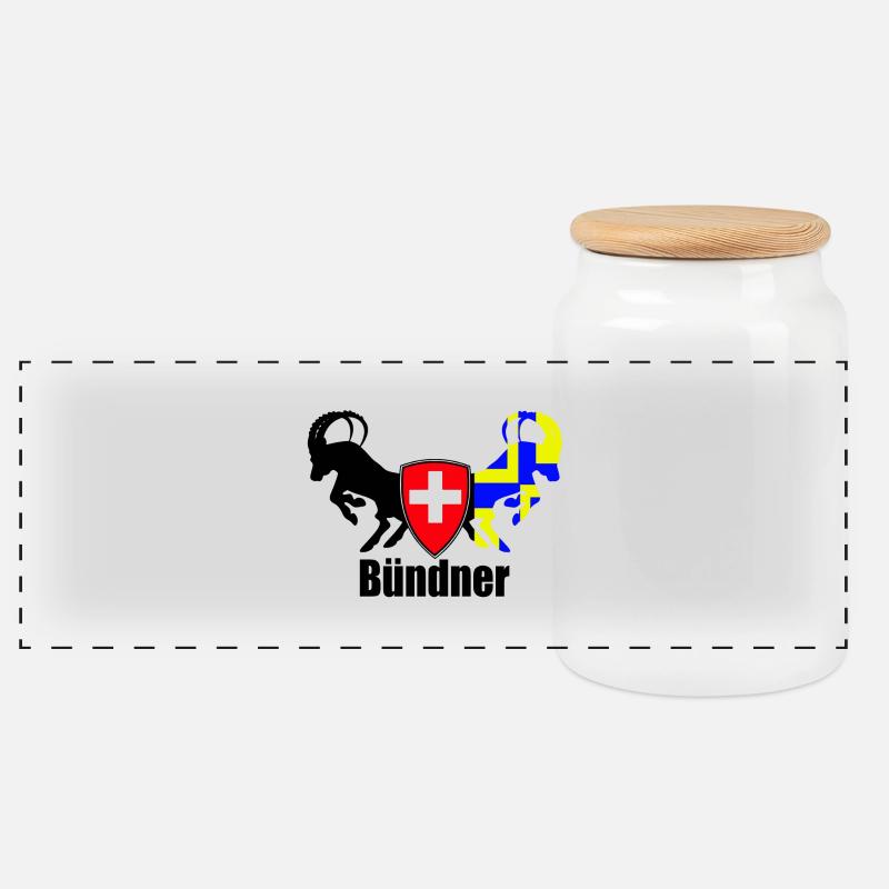 bündner - Panorama Keksdose mit Holzdeckel - Weiß