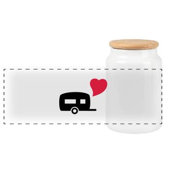 camping_love - Panorama Keksdose mit Holzdeckel - Weiß - Vorne
