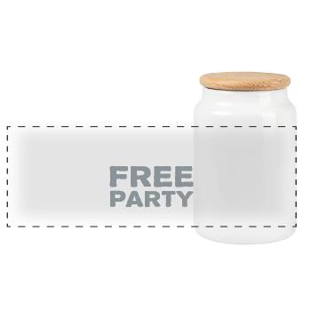 Je suis FREE PARTY - Boîte à biscuits avec couvercle en bois - blanc - Devant