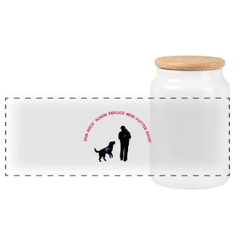 chien de sauvetage - Boîte à biscuits avec couvercle en bois - blanc - Devant