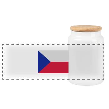 drapeau_republique_tcheque - Boîte à biscuits avec couvercle en bois - blanc - Devant