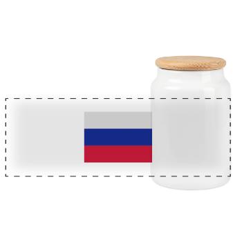 drapeau_russie - Panorama Keksdose mit Holzdeckel - Weiß - Vorne