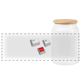 cntrl alt delete - Panorama Keksdose mit Holzdeckel - Weiß - Vorne