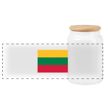 drapeau_lituanie - Panoramic Cookie Jar with Wooden Lid - white - Front