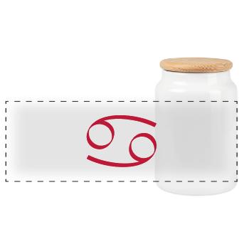 zodiac cancer - Boîte à biscuits avec couvercle en bois - blanc - Devant
