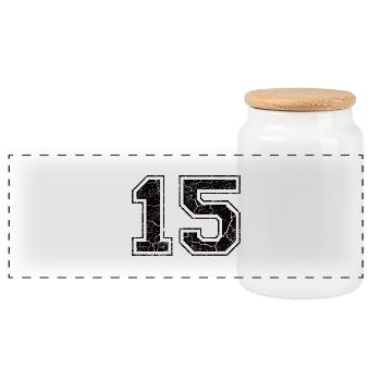 Paie 15 in Used Look - Boîte à biscuits avec couvercle en bois - blanc - Devant