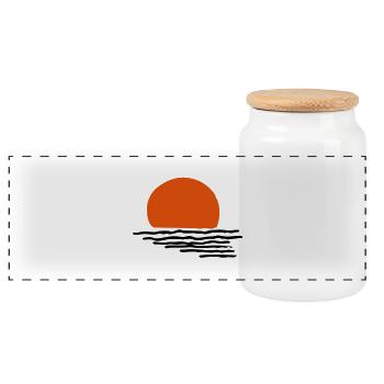 Coucher du soleil - Boîte à biscuits avec couvercle en bois - blanc - Devant