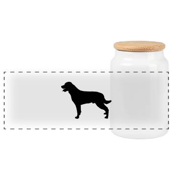 rottweilers - Panoramic Cookie Jar with Wooden Lid - white - Front