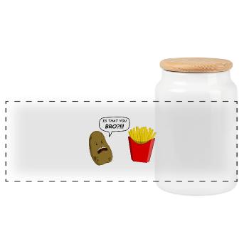 potato - Panorama Keksdose mit Holzdeckel - Weiß - Vorne