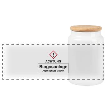 Achtung Biogasanlage - Panorama Keksdose mit Holzdeckel - Weiß - Vorne