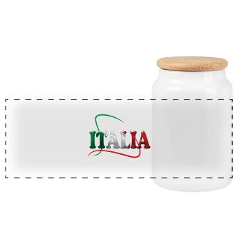 Arabesques Italia - Boîte à biscuits avec couvercle en bois - blanc - Devant
