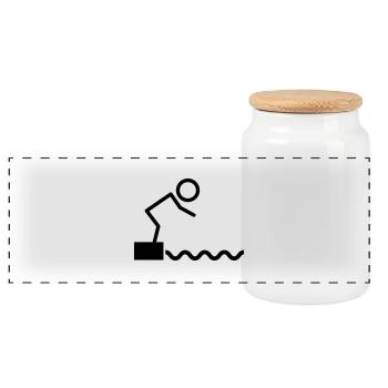 swimming_f1 - Boîte à biscuits avec couvercle en bois - blanc - Devant