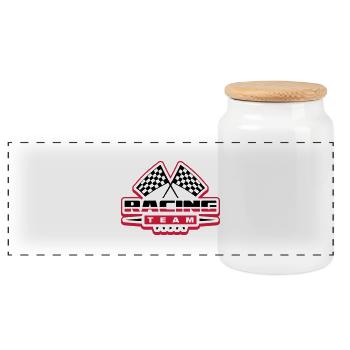 racing_team_ro2 - Panorama Keksdose mit Holzdeckel - Weiß - Vorne