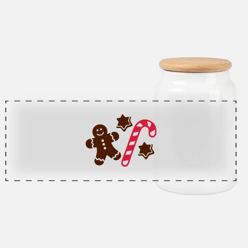 Lebkuchen - Panorama Keksdose mit Holzdeckel - Weiß