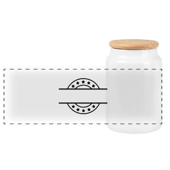stempel_vorlage_f1 - Panoramic Cookie Jar with Wooden Lid - white - Front