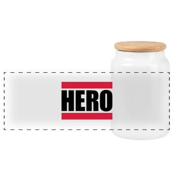 Cool Super Hero Logo Design - Boîte à biscuits avec couvercle en bois - blanc - Devant