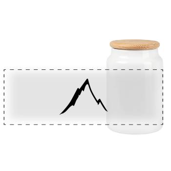 Beautiful mountain - Panoramic Cookie Jar with Wooden Lid - white - Front