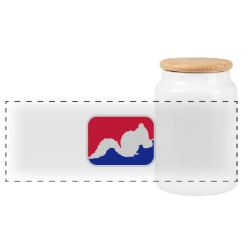 Symbole de sport écureuil - Boîte à biscuits avec couvercle en bois - blanc - Devant