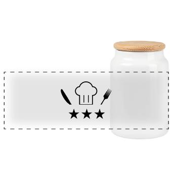 Cuisine - Boîte à biscuits avec couvercle en bois - blanc - Devant