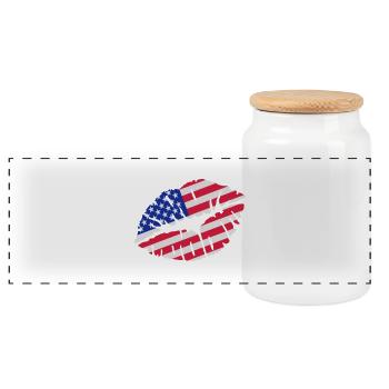 Etats-Unis - Boîte à biscuits avec couvercle en bois - blanc - Devant