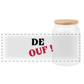 De ouf ! - Boîte à biscuits avec couvercle en bois - blanc - Devant
