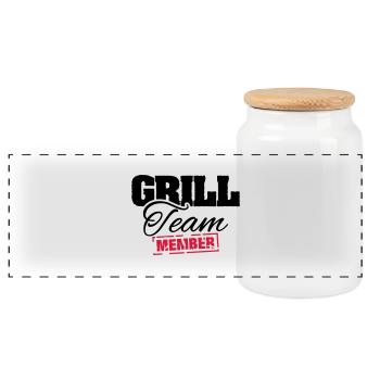 grill_team_member_su2 - Panorama Keksdose mit Holzdeckel - Weiß - Vorne