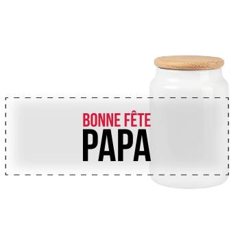 Bonne Fête Papa / Fête des Pères / Drôle / Humour - Boîte à biscuits avec couvercle en bois - blanc - Devant
