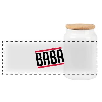 baba_ua2 - Panorama Keksdose mit Holzdeckel - Weiß - Vorne