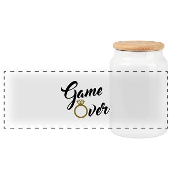 game over - Panorama Keksdose mit Holzdeckel - Weiß - Vorne