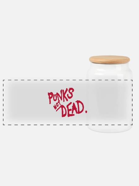 Punks not Dead - Panorama Keksdose mit Holzdeckel - Weiß