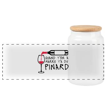 quand marre pinard bouteille vin alcool - Boîte à biscuits avec couvercle en bois - blanc - Devant