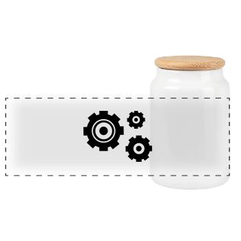 zahnraeder - Boîte à biscuits avec couvercle en bois - blanc - Devant