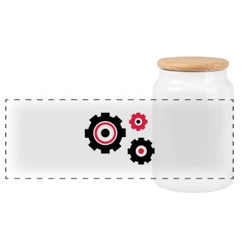 zahnraeder_2 - Boîte à biscuits avec couvercle en bois - blanc - Devant