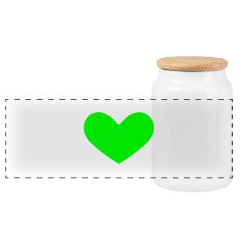 Coeur vert - Boîte à biscuits avec couvercle en bois - blanc - Devant