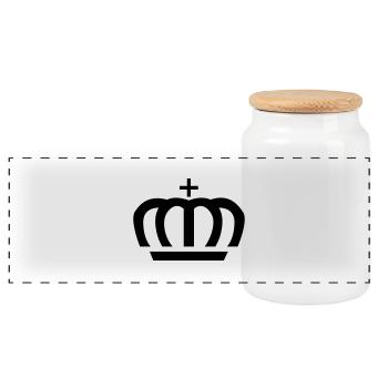 Crown - Boîte à biscuits avec couvercle en bois - blanc - Devant