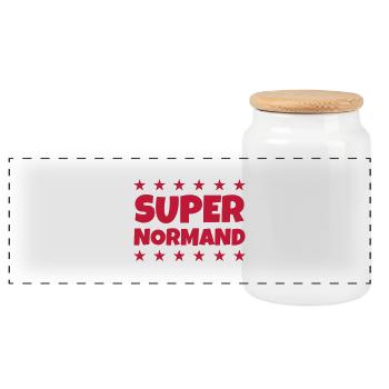 Normandie / Normand / Normande / France/ Normandy - Panoramic Cookie Jar with Wooden Lid - white - Front