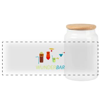 Wunderbar (b) - Panorama Keksdose mit Holzdeckel - Weiß - Vorne