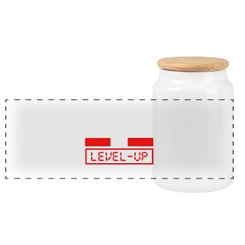 une geek ne vieillit pas elle level up - Panorama Keksdose mit Holzdeckel - Weiß - Vorne