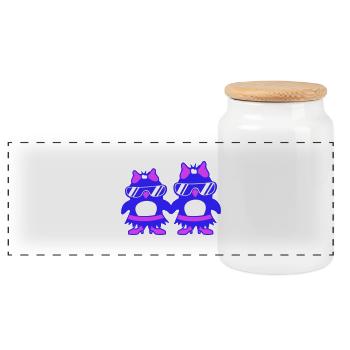2 Pretty Penguin Women's Girls Dress Sunglasses - Panoramic Cookie Jar with Wooden Lid - white - Front